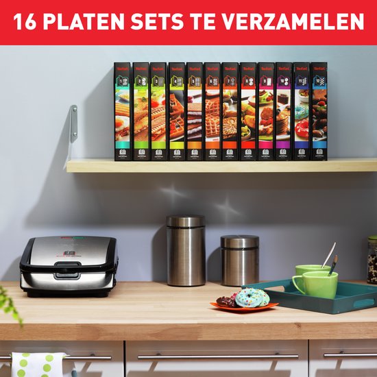 Tefal Snack Collection SW854D - Contactgrill & Tosti-ijzer - 4 verschillende Platen voor tosti's, wafels, panini's en poffertjes- RVS - Anti-aanbaklaag - Afbeelding 2