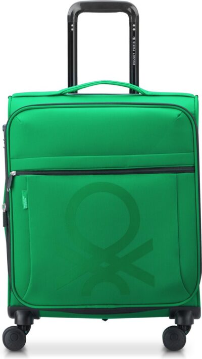 Delsey Paris x United Colors of Benetton - Color Block - 55 cm Vergrootbare Handbagagekoffer - Groen