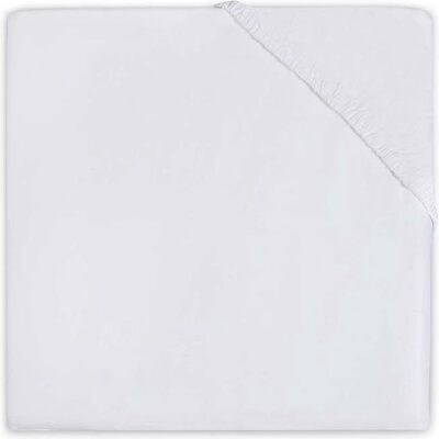Drap houssille Jollein Lit de bébé Molton 50x90cm - Blanc