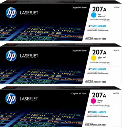 HP 207A - Tonercartridge - Origineel - Standaard capaciteit - Rainbowkit - Cyaan/Magenta/Geel