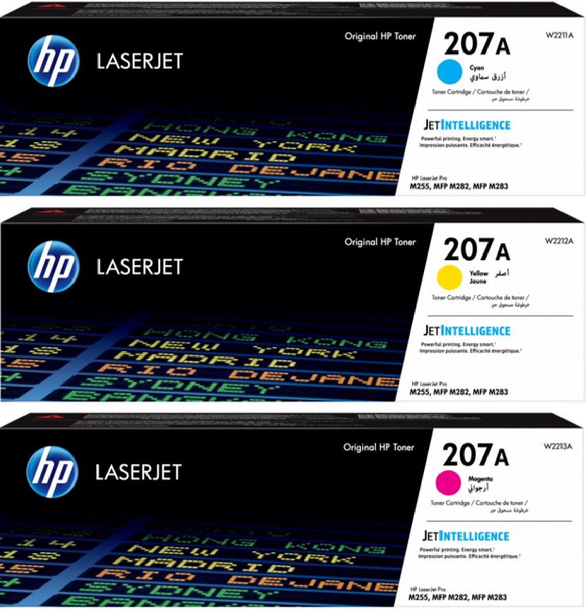 HP 207A - Tonercartridge - Origineel - Standaard capaciteit - Rainbowkit - Cyaan/Magenta/Geel