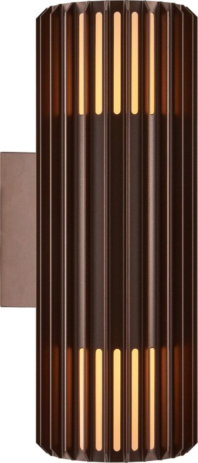 Nordlux Aludra-wandlamp-seaside-up & down-2xE27-bruin metalic