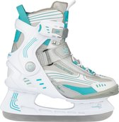 Patins de hockey sur glace Nijdam - Semi-bottes souples - Blanc/Gris/Bleu - Taille 40