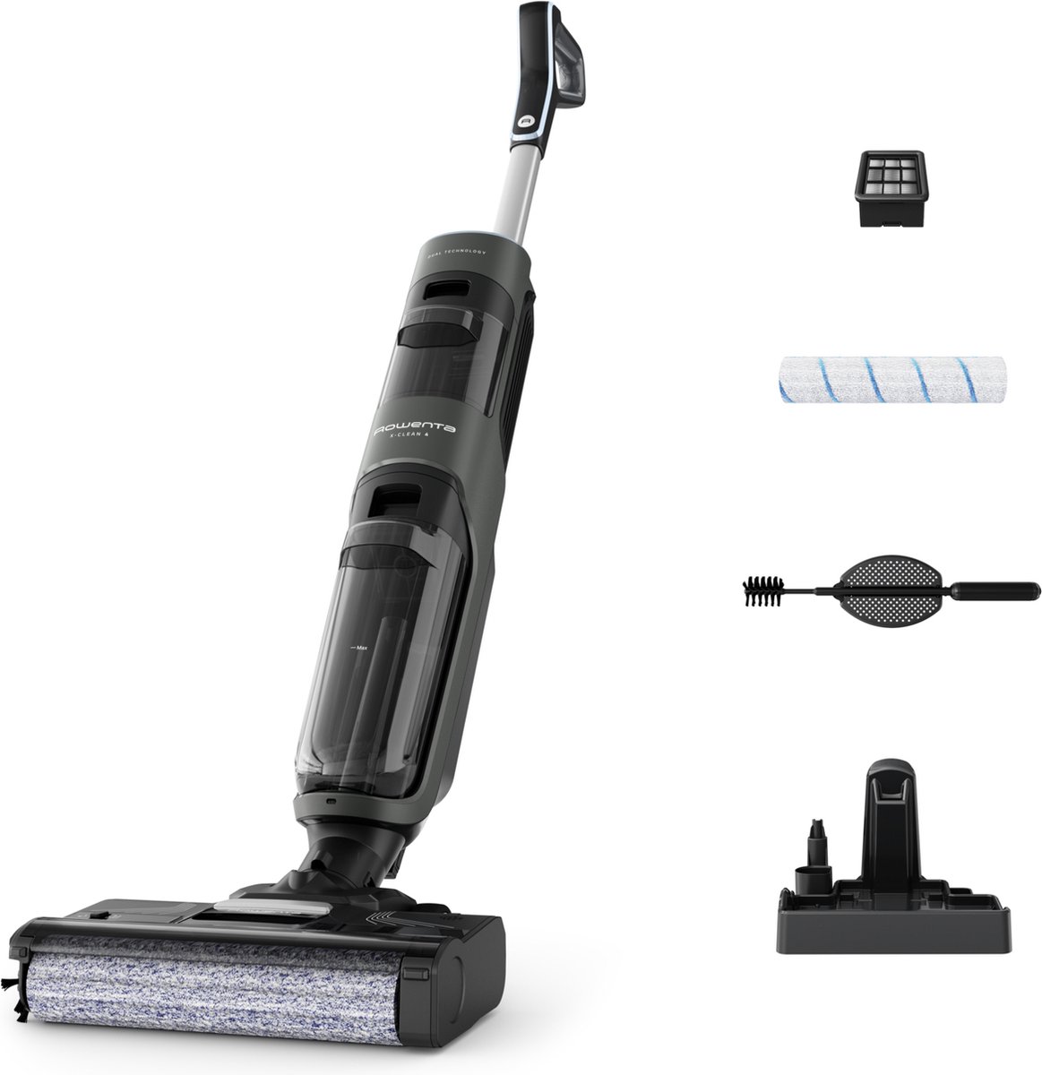 Rowenta X-Clean 4 GZ5037 - 2-in-1 Vloerreiniger - Stofzuiger & dweil in 1 - 50 min gebruikstijd - Zelfreinigend